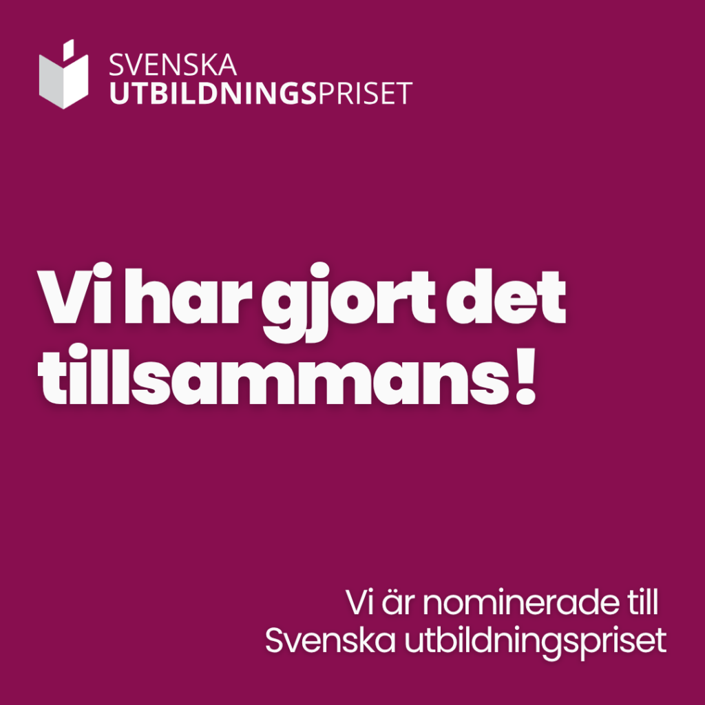 Text: Svenska utbildningspriset. Vi har gjort det tillsammans.