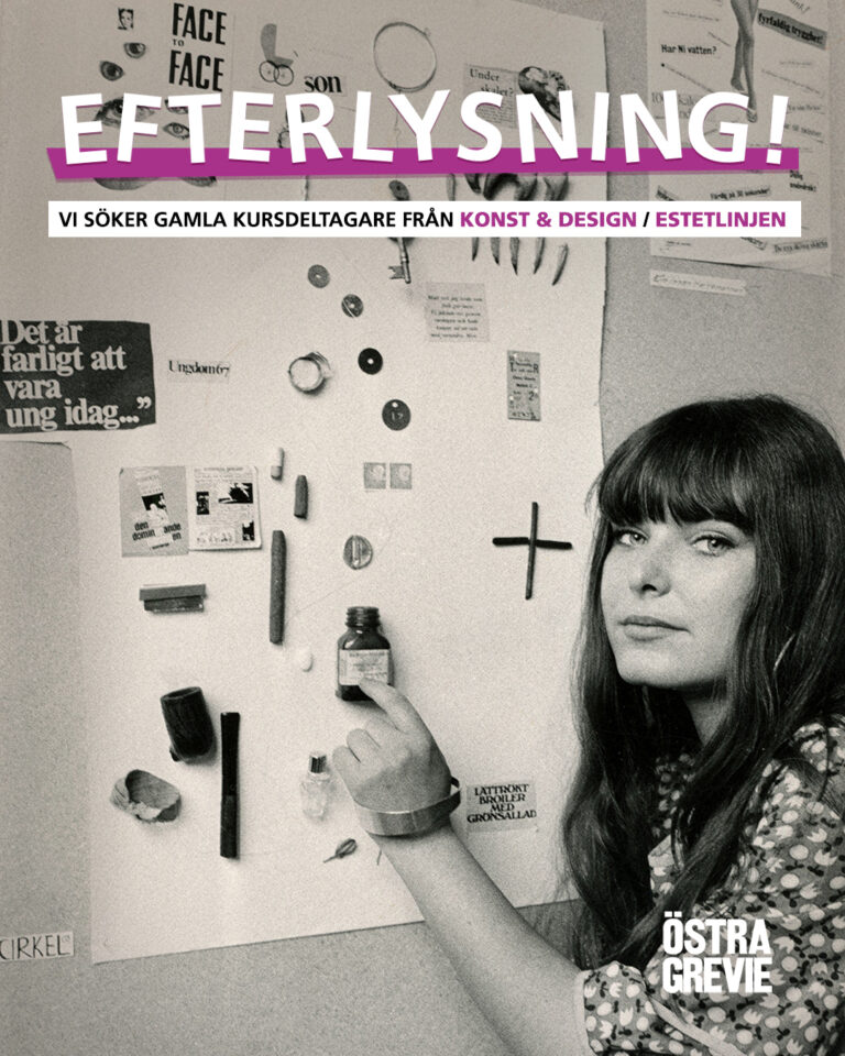 En kursdeltagare från Estetlinjen på Östra Grevie Folkhögskola